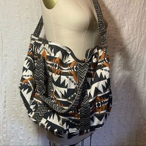EUC Canvas Weekender / Overnight Duffel Bag in Southwest / Tribal Print
